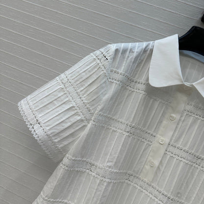 Celine 25 Shirt dress White Cotton
