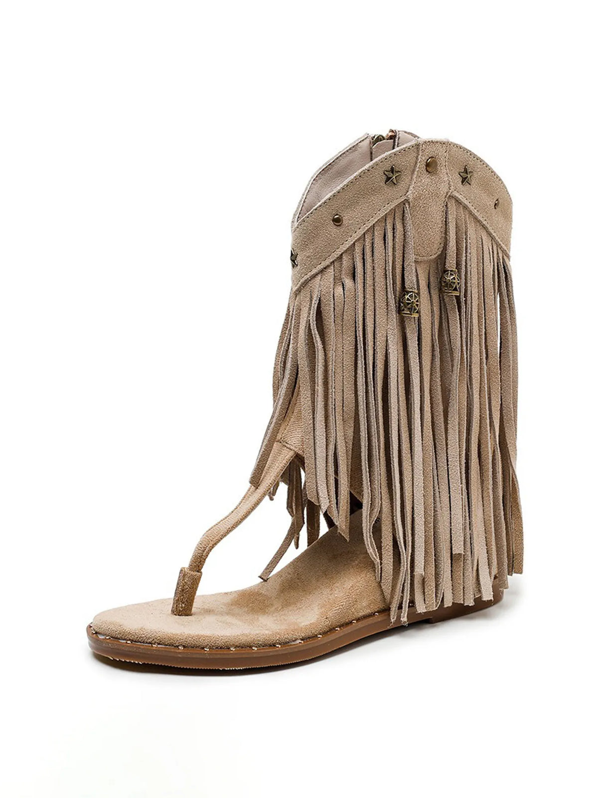 Wren Studded Tassel Peep-Toe Booties