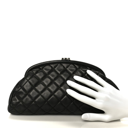Lambskin Quilted Timeless Clutch Black