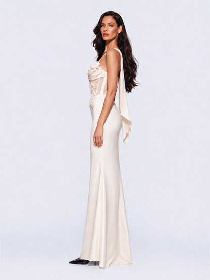 Elina 3D Floral Mermaid Maxi Dress