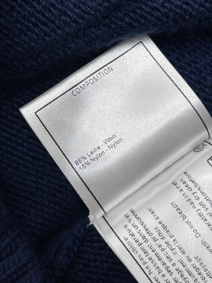 CHANEL 26 PREPPY CABLE KNIT DARK BLUE CARDIGAN 335374