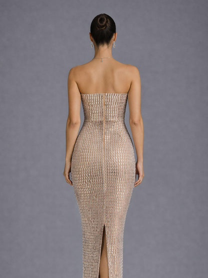 Marissa Embellished Bandeau Maxi Dress