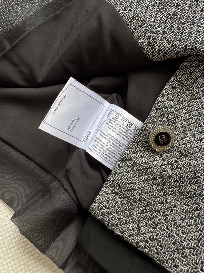 CC Vest & Line Skirt Set Grey Wool-Blend Tweed 352979
