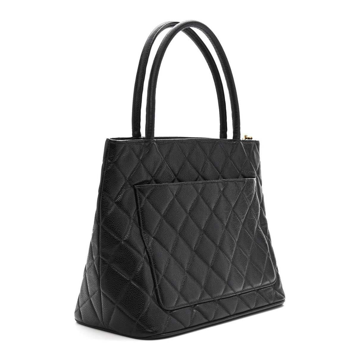 Caviar Quilted Medallion Tote Black