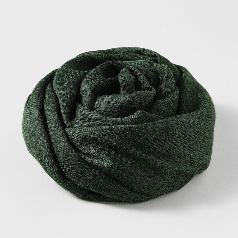 Solid Color Cotton And Linen Sun Protection Scarf