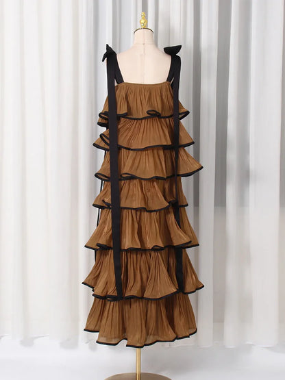 Hadley Ruffled Patchwork Cake Maxi Dress