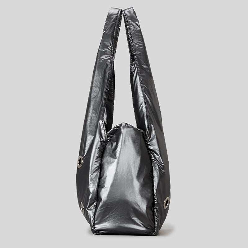 Hollow Studded Solid Large Capacity Shoulder Bag