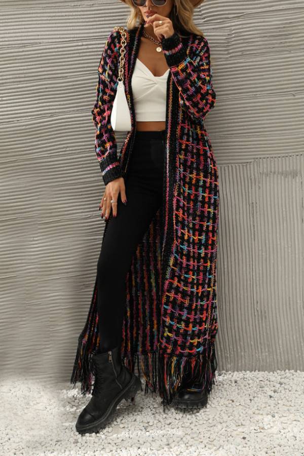 Fringed Long Cardigan Coat