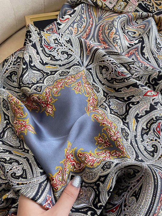 Flower Print Multi-Colored Shawl&Scarf