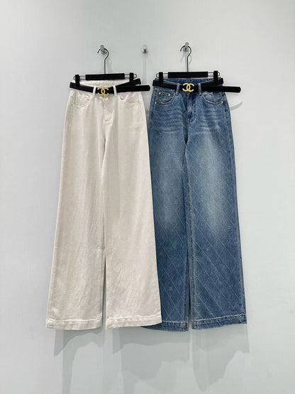 CC Diamond Pattern Jeans Cotton Polyester 351233