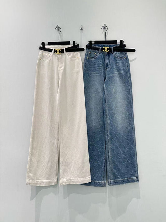 CC Diamond Pattern Jeans Cotton Polyester 351233