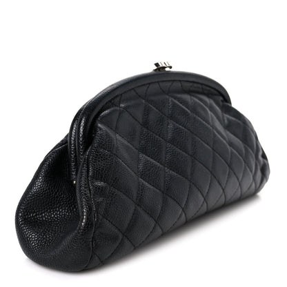 Caviar Quilted Timeless Clutch Black