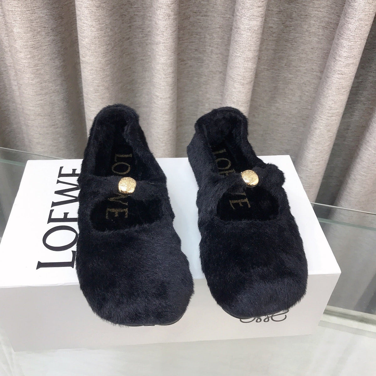 Loewe 2026 Ballet Flat Black in Wool 597434