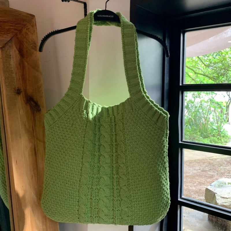 Crochet Tote Bag Woven Bag Twist Handbag