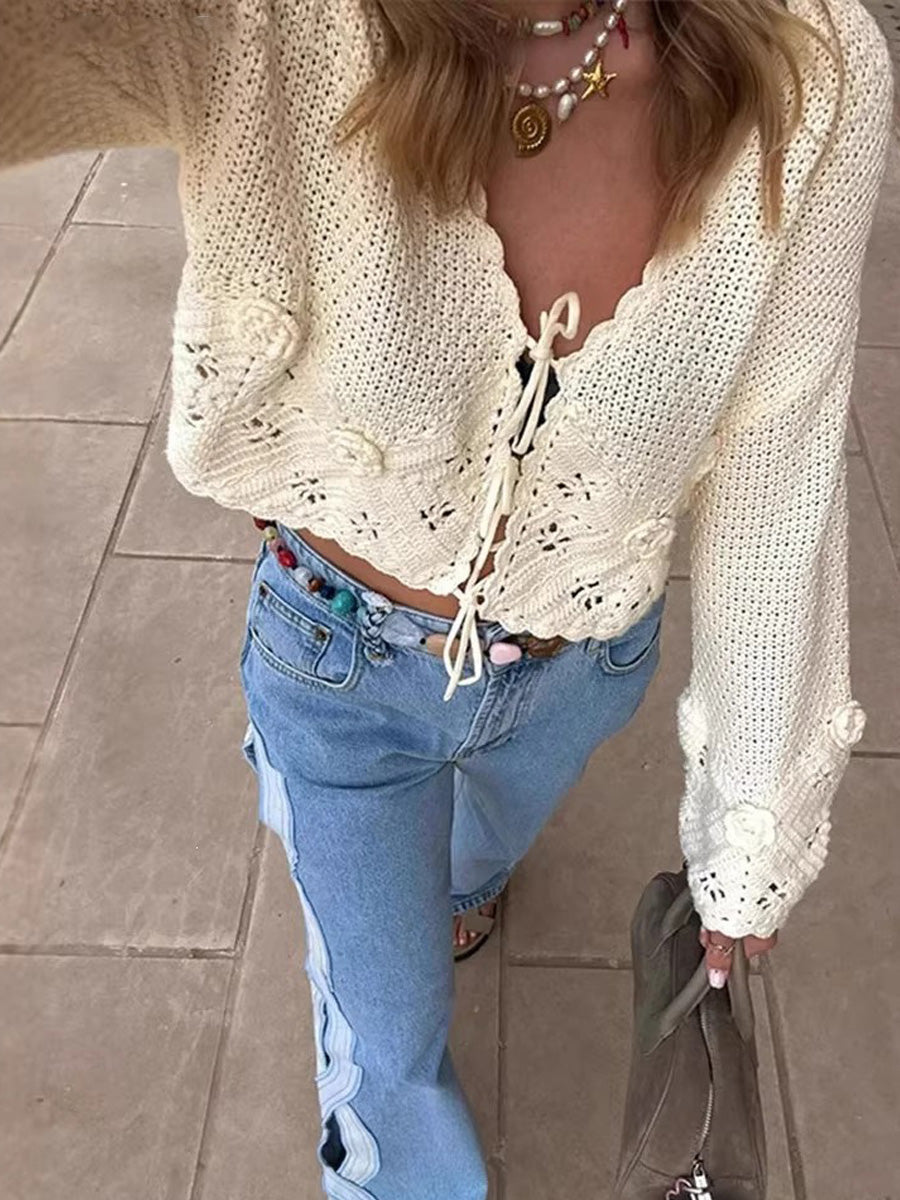 Alaina Side Cutout Washed Denim Jeans