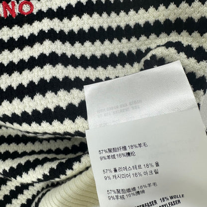 Prada 26s Knit Vest Black White Stripes Ribbed Knit 348999