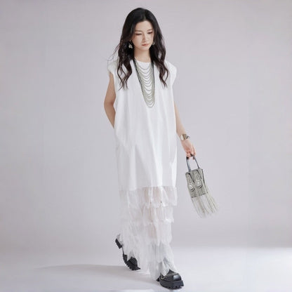 Feather Trim Midi Dress