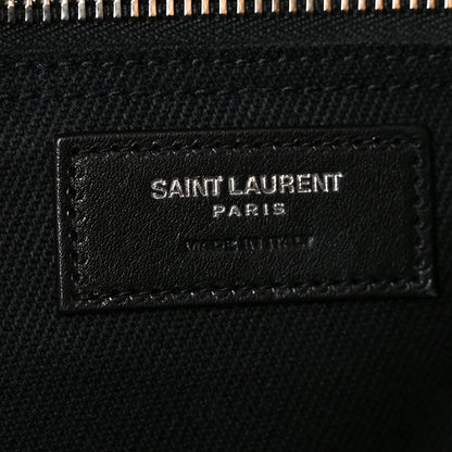 Linen Calfskin Rive Gauche Tote Black