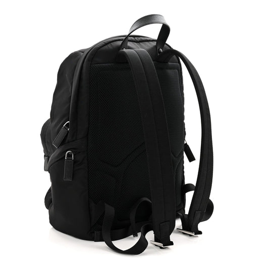 Re-Nylon Saffiano Zip Backpack Black