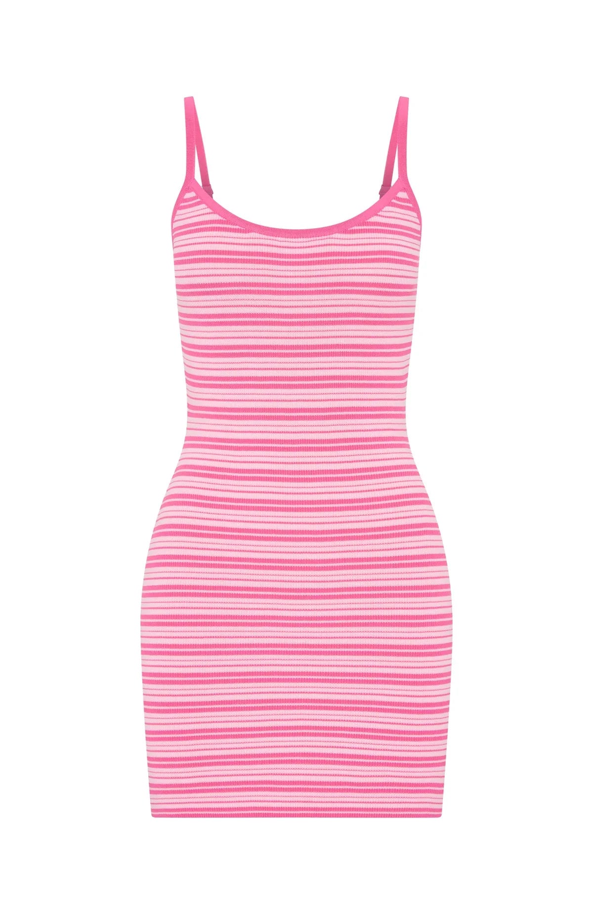 I've Been Thinking Knit Mini Dress Pink Stripe