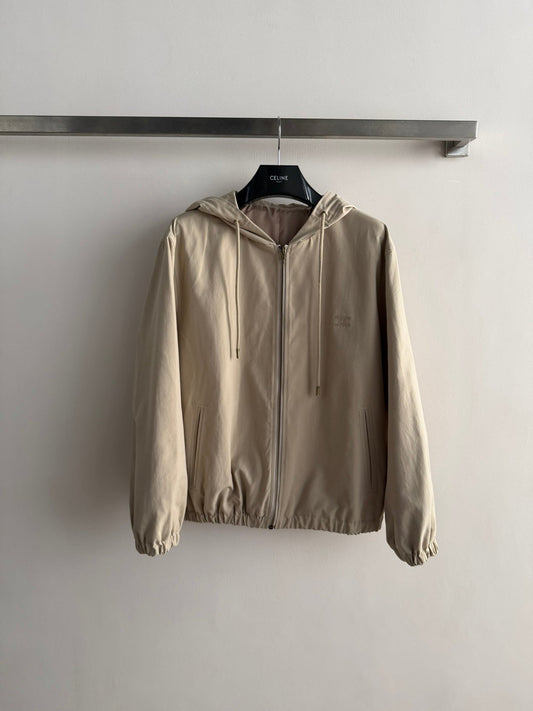 Celine 26ss Khaki Hooded Trench Coat in Cotton