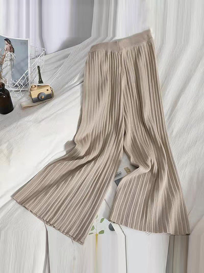 Loose Raglan Sleeve Solid Color V-Neck Sweater Top + Pants Two Pieces Set