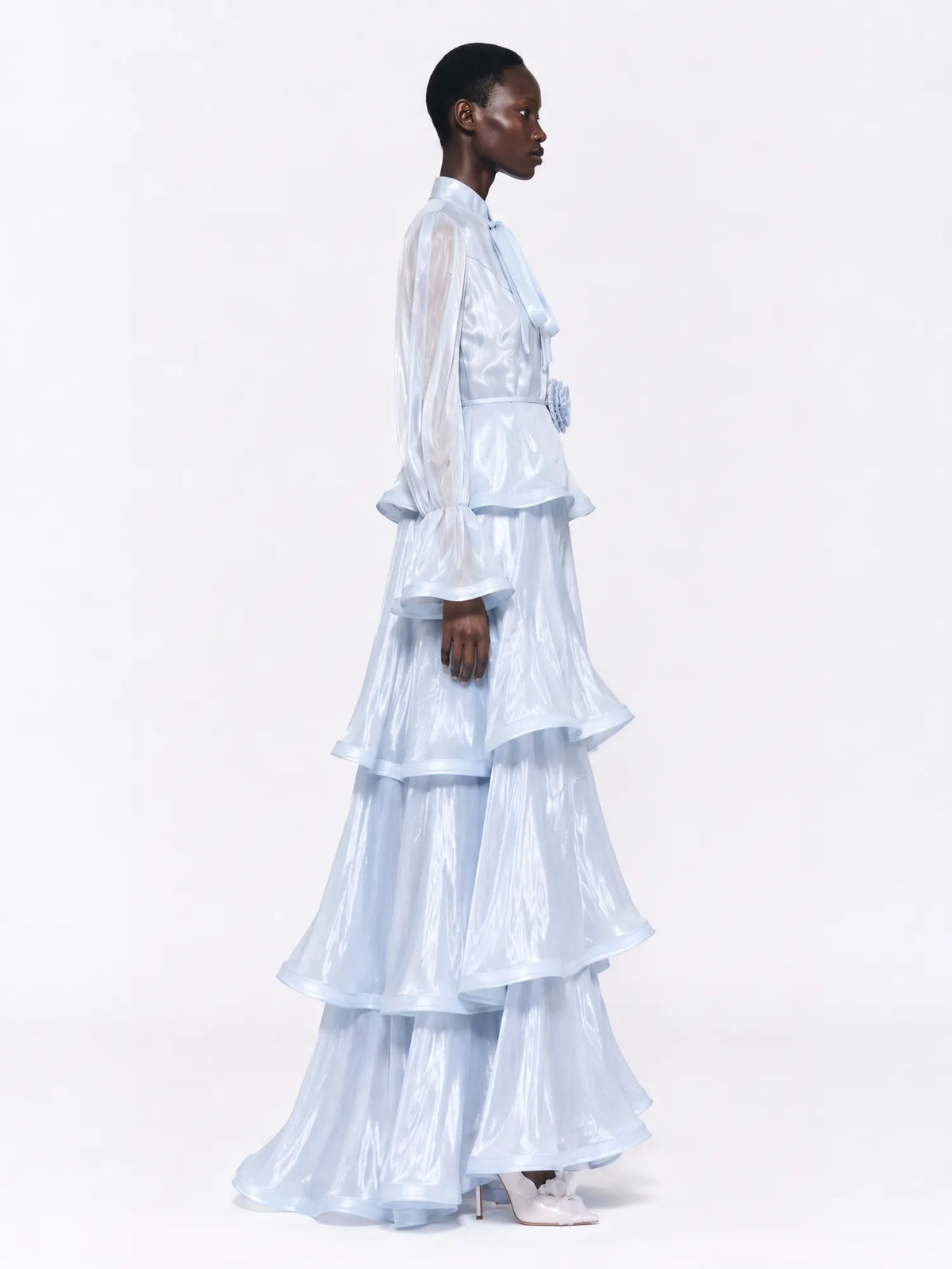 Rylee Tiered Ruffle Bell-Sleeve Maxi Dress