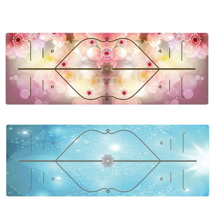 Yoga Position Line Towel Anti-Slip Suede Fitness Towel Thickened Sweat-Absorbent Beginner Machine Wash Portable Yoga Mat