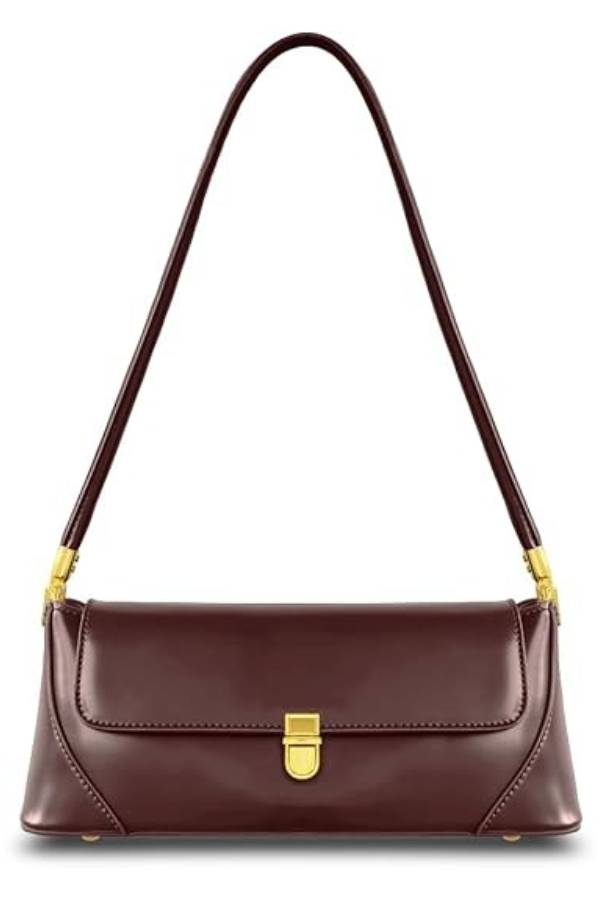 Burgundy Patent Leather Shoulder Bag