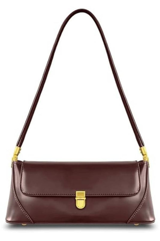 Burgundy Patent Leather Shoulder Bag