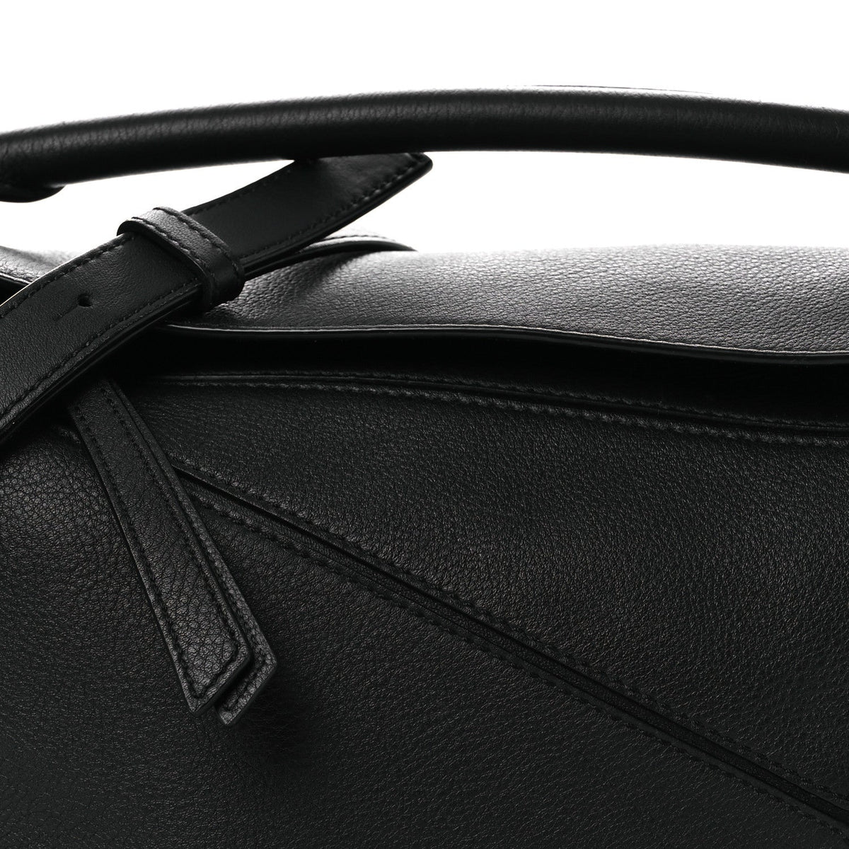 Calfskin Small Puzzle Edge Bag Black