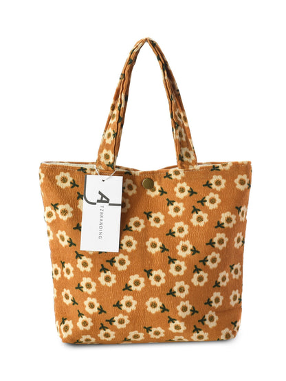 Cosbai - Small Vintage Artistic Floral Tote Bag
