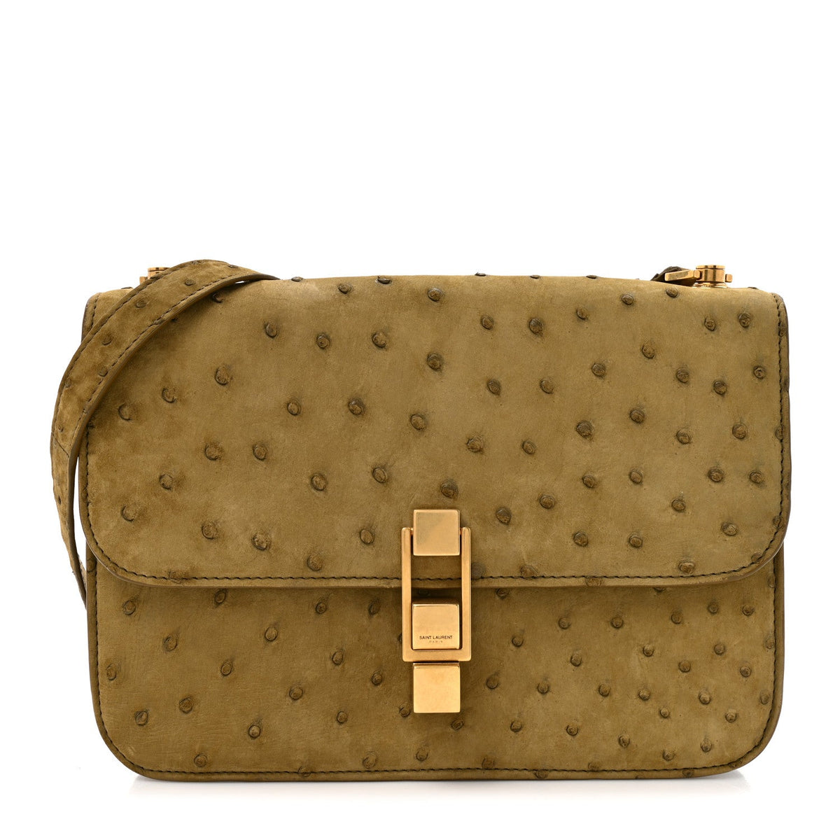 Ostrich Carre Satchel Green