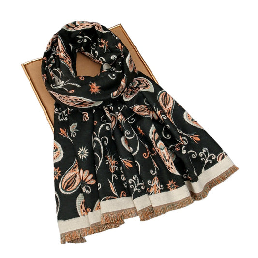 Sscarvii - Paisley Print Winter Shawl Scarf