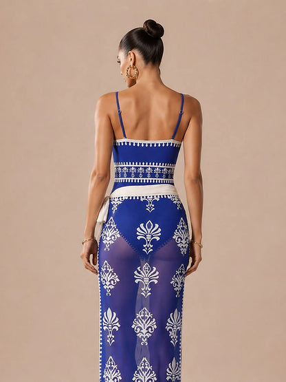 Nora Ethnic-style Printed Swimsuit Set