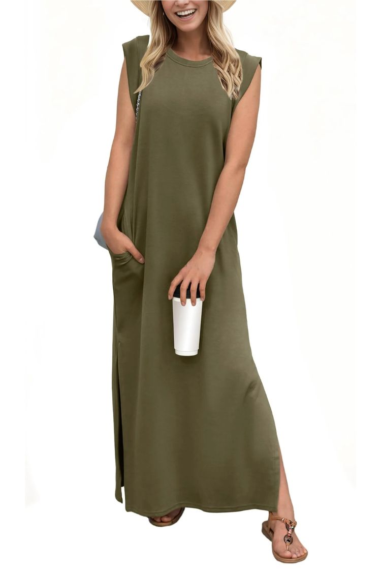 Women's Casual Loose Split Wrinkle-Free Maxi Dress
