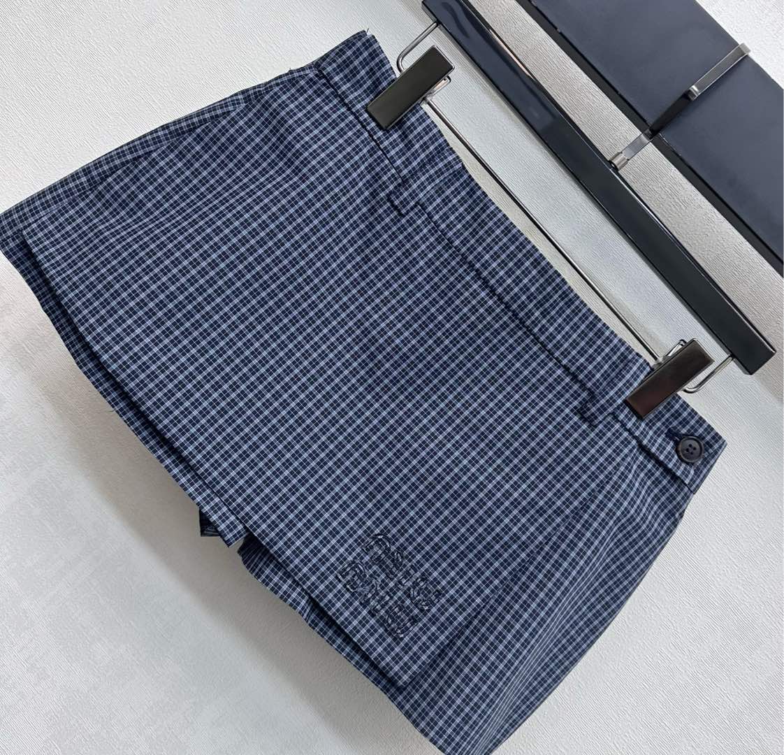 Miu Mini Skort Navy Blue Polyester Blend 349767