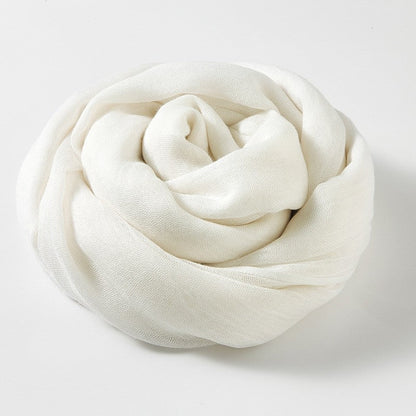 Solid Color Cotton And Linen Sun Protection Scarf