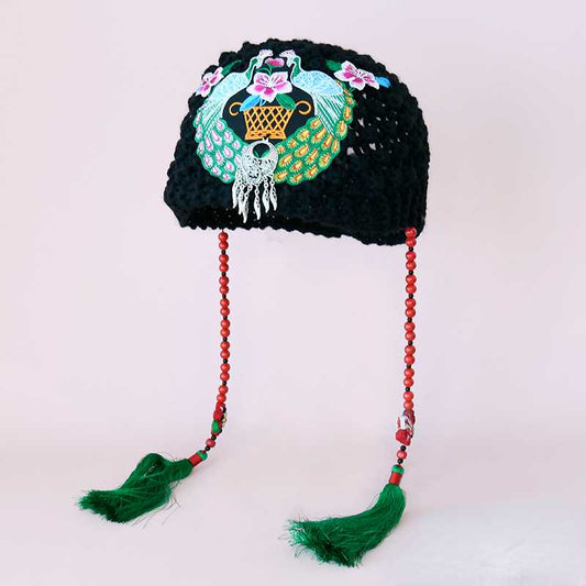 Autumn And Winter Embroidery Knitted Headbands, Women'S Warm Forehead Covers, Women'S Ethnic Style Hats