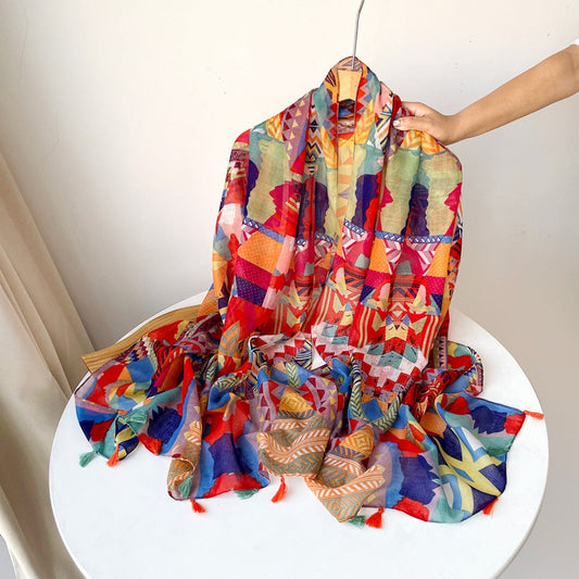 Scarvii - Boho Summer Shawl Scarf With Fringe - 6 Patterns