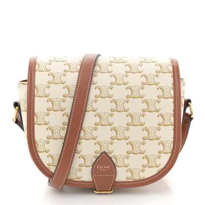 Triomphe Canvas Medium Folco Bag White
