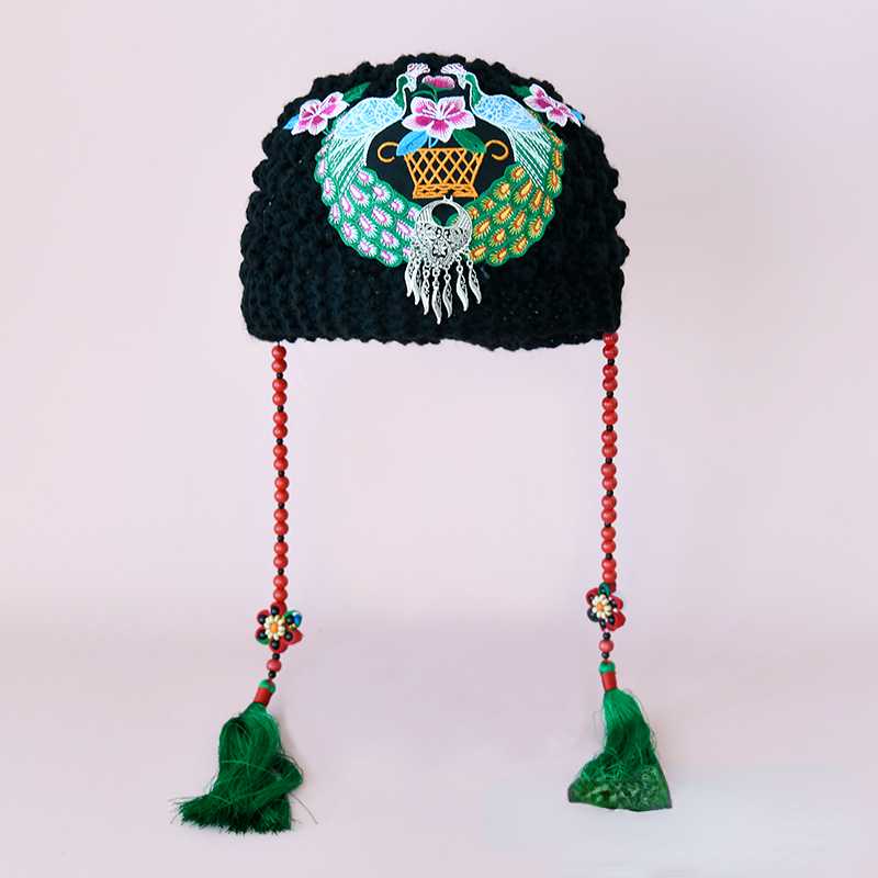 Autumn And Winter Embroidery Knitted Headbands, Women'S Warm Forehead Covers, Women'S Ethnic Style Hats