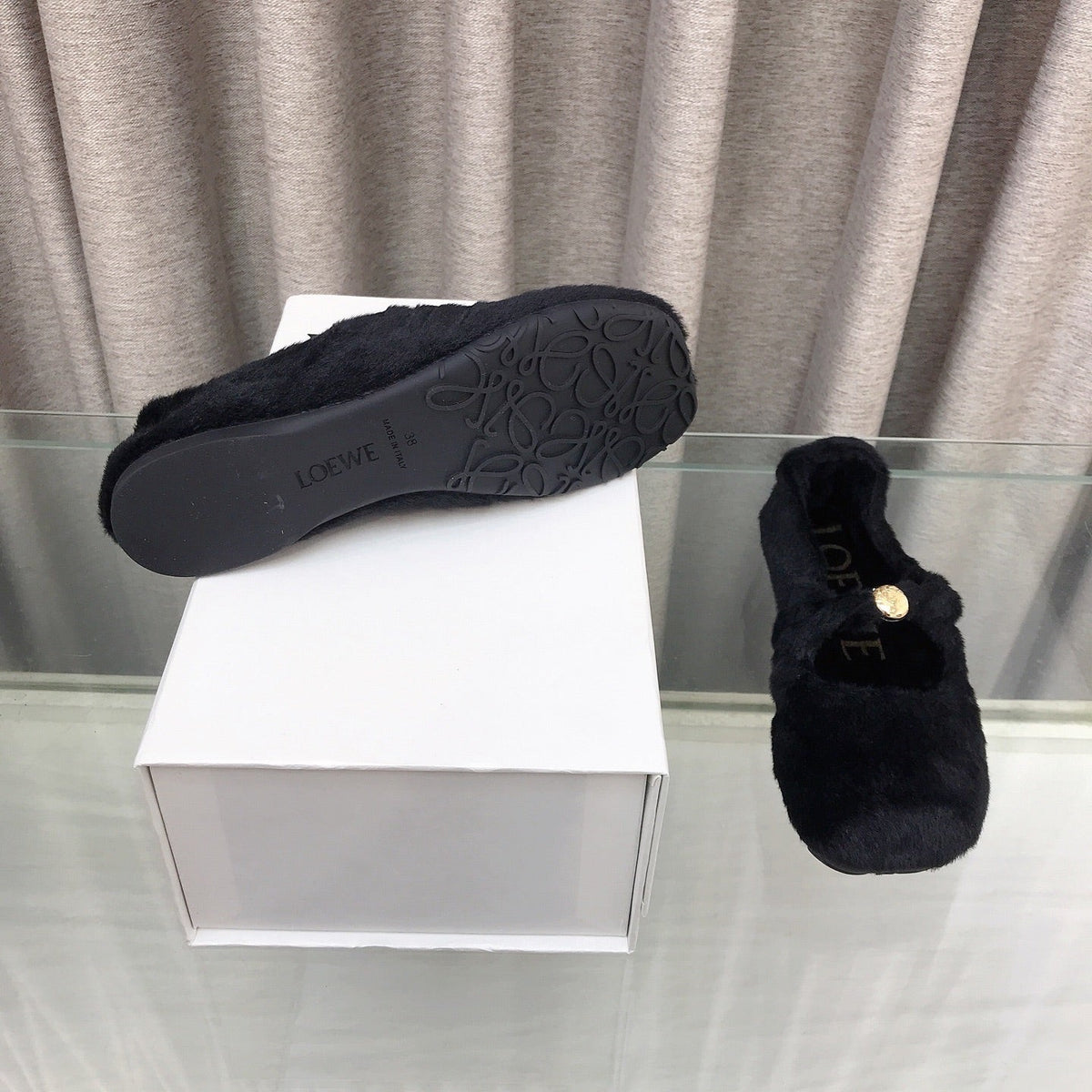 Loewe 2026 Ballet Flat Black in Wool 597434