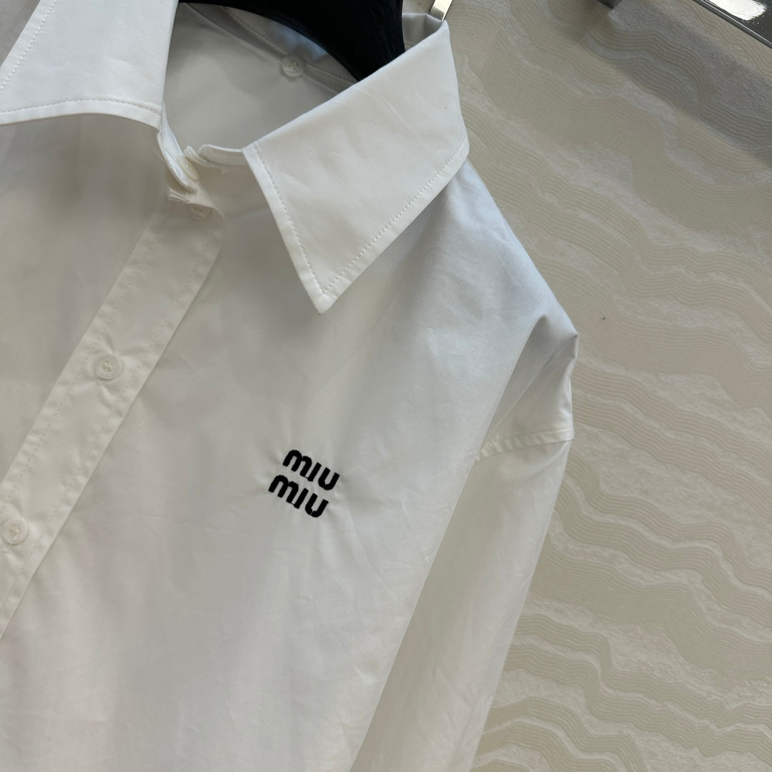Miumiu Detachable Cuff and Collar Shirt White Cotton