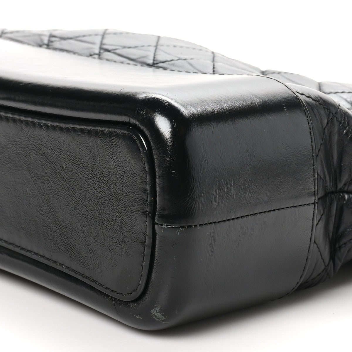 Aged Calfskin Quilted Medium Gabrielle Hobo Black
