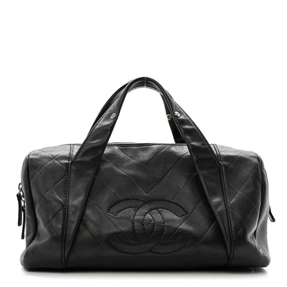 Calfskin CC Chevron All Day Long Boston Black