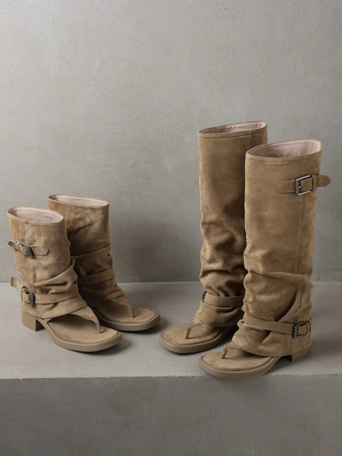 Zara Buckled Open-toe Boots