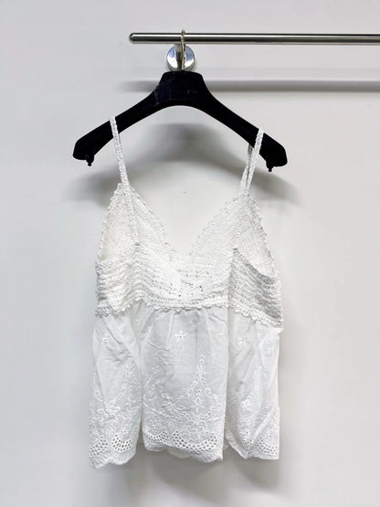 Chanel 2026 Camisole Beige and White Cotton
