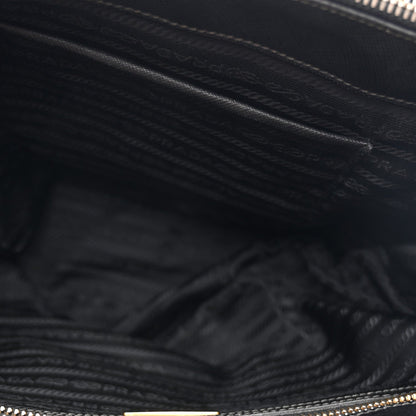 Saffiano Medium Galleria Double Zip Tote Black