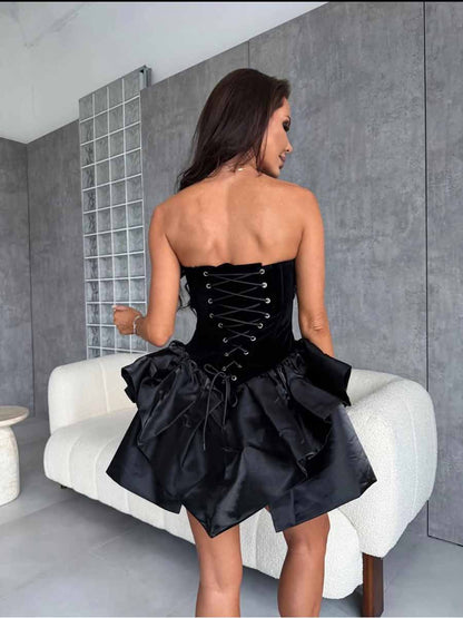 Anastasia Strapless Pleated Mini Dress